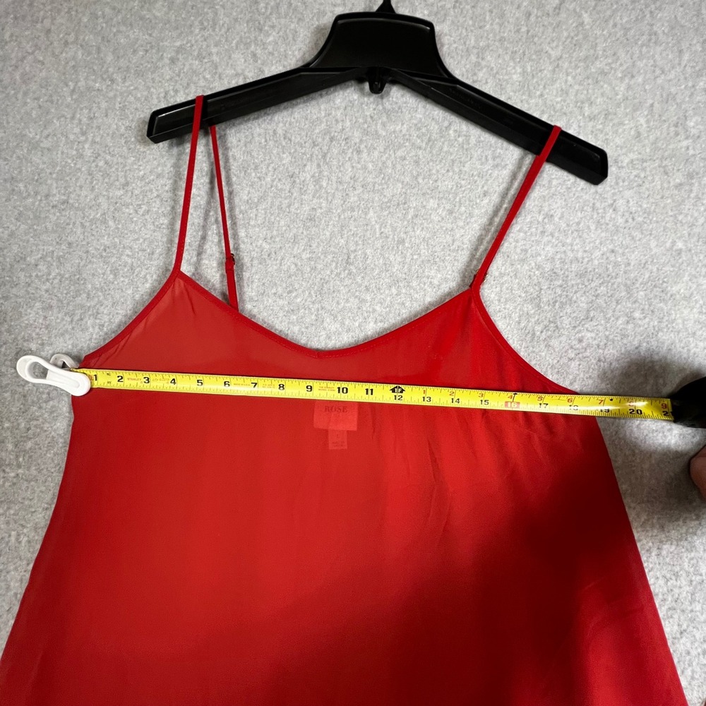 Knox Rose Camisole Women L Orange Spaghetti Strap Tunic Mini Slip Dress Sheer - Picture 4 of 9